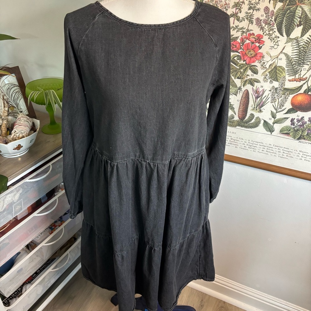 beachlunchlounge Charcoal Long Sleeve Dress